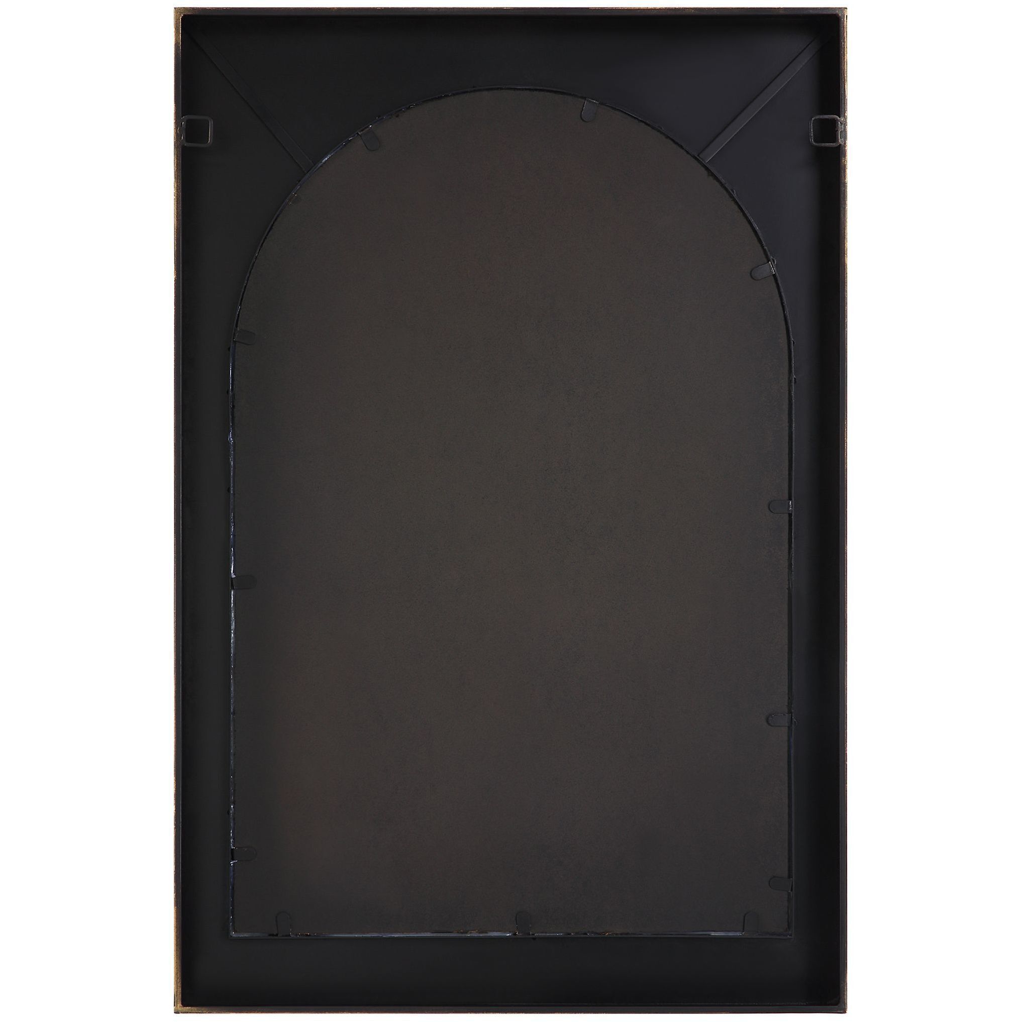 Crisanta 37.5 X 25 inch Gloss White and Antiqued Gold Leaf Mirror