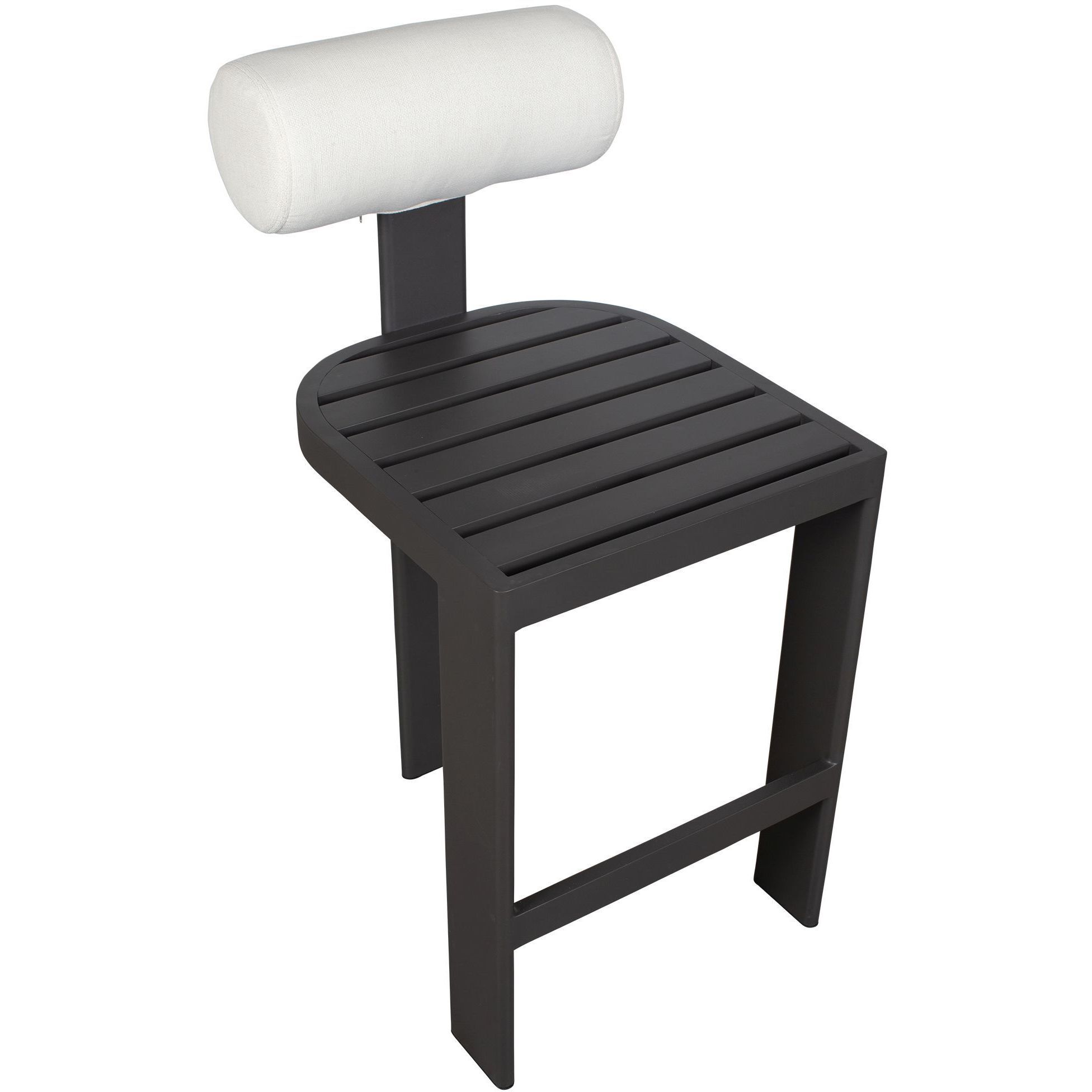 Bolster Back 42.5 inch Java Black and Oyster White Outdoor Bar Stool