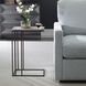 Theodore 23 X 16 inch Titanium Travertine and Dark Bronze Accent Table
