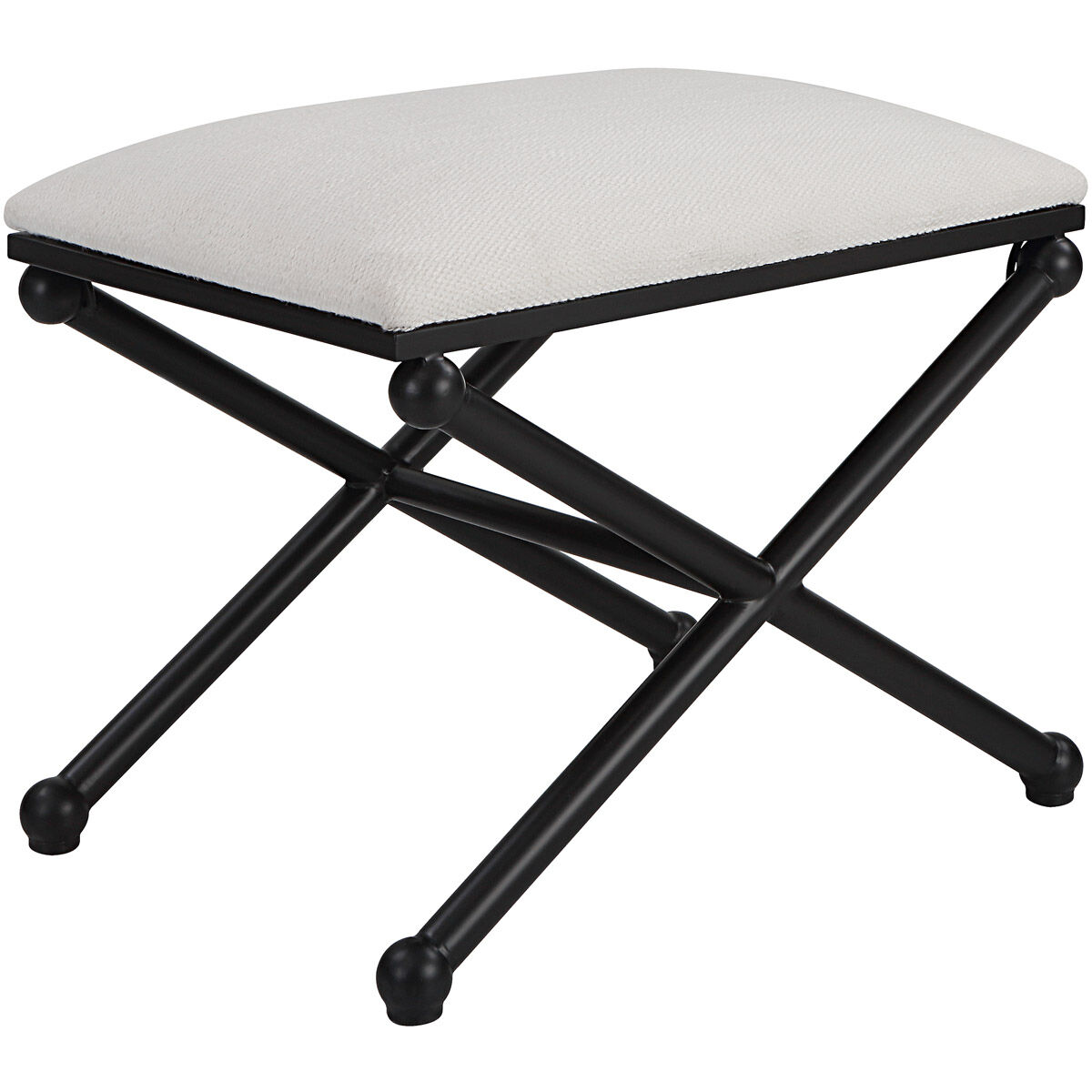 Andrews Satin Black and White Polyester Bench