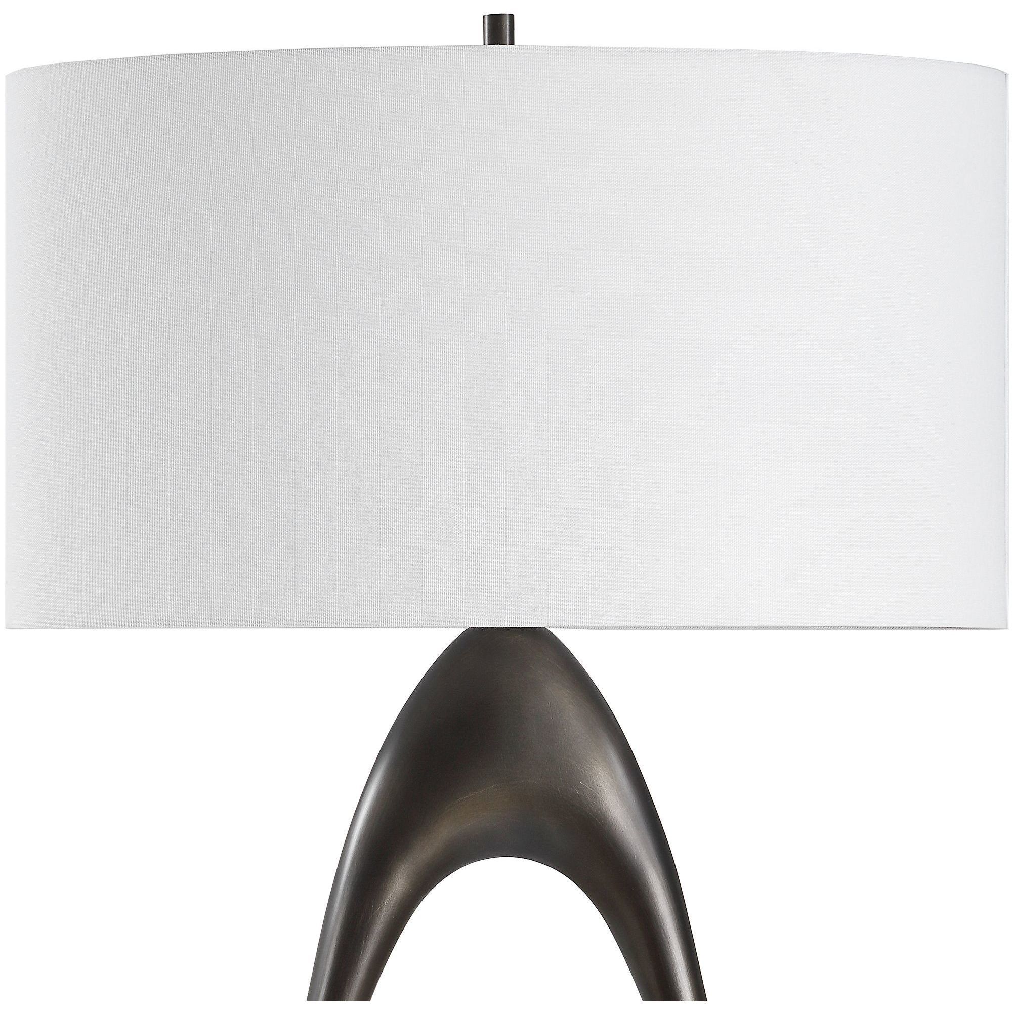 Sonic 65 inch 150 watt Dark Bronze and White Marble with Antique Brass Floor Lamp Portable Light