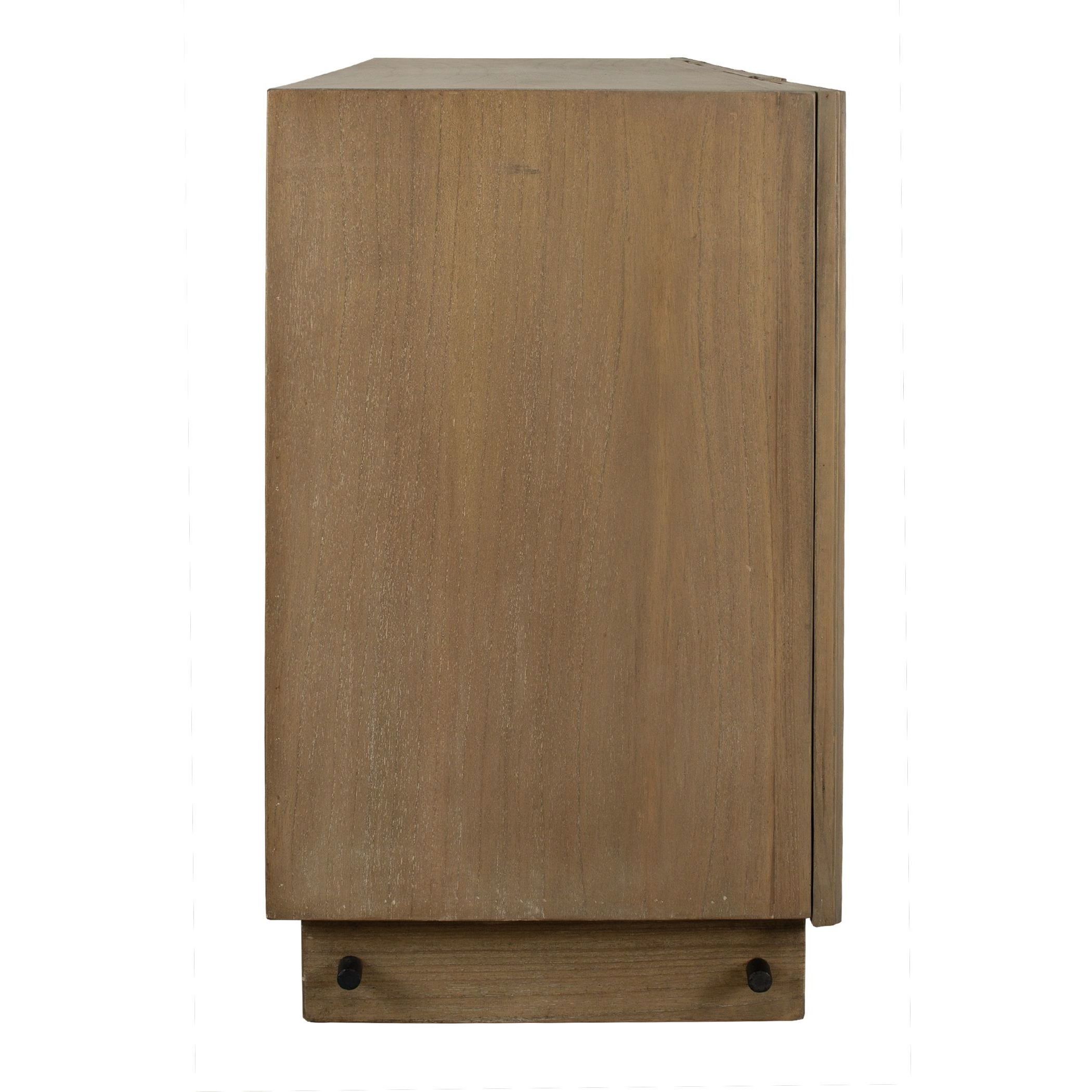 Kellem Black and Natural Wood 4 Door Cabinet
