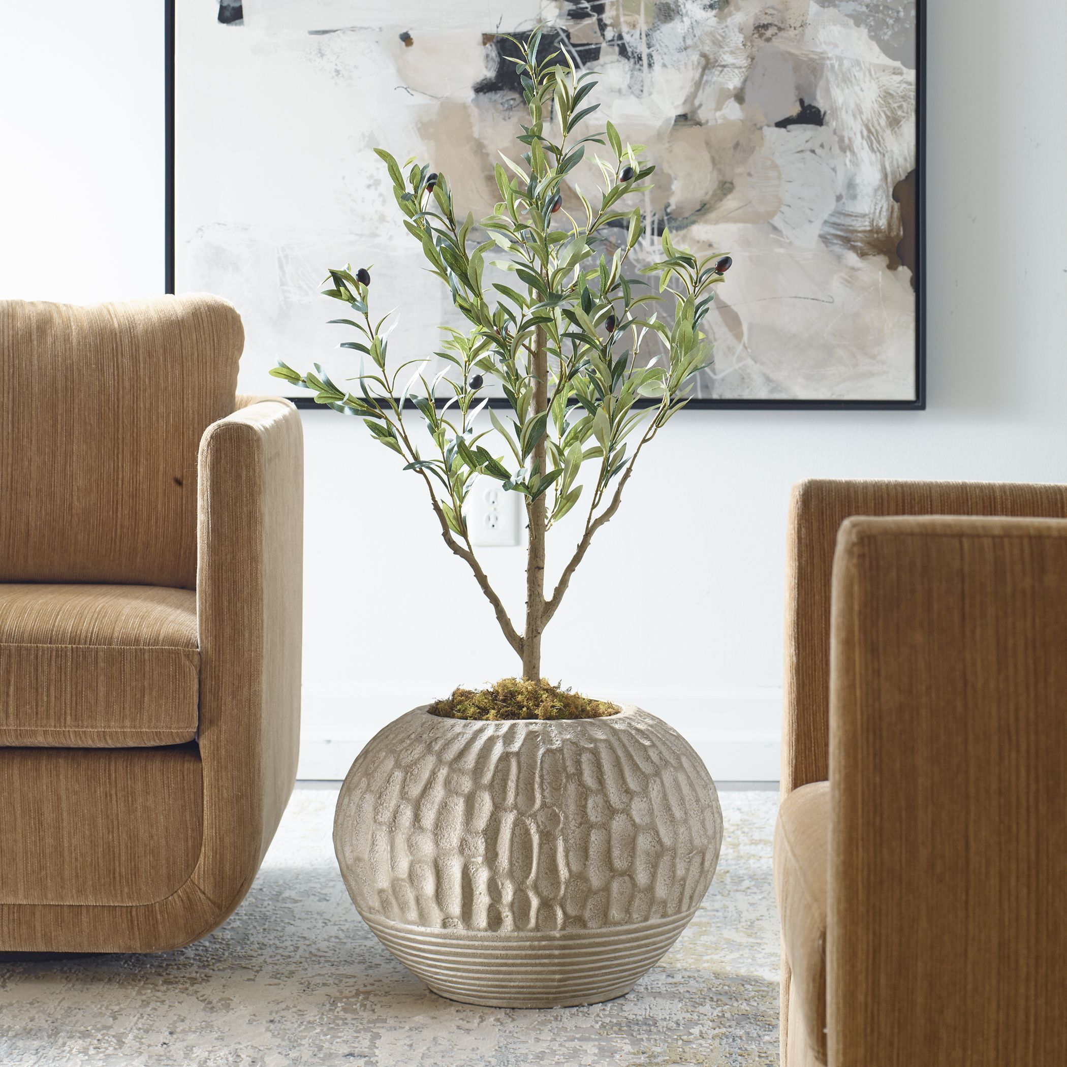 Rustic Roots Antiqued White Wash with Light Brown Undertones Planter