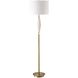 Quite The Buzz 65.5 inch 150.00 watt Textured White Ceramic and Antique Brass Floor Lamp Portable Light