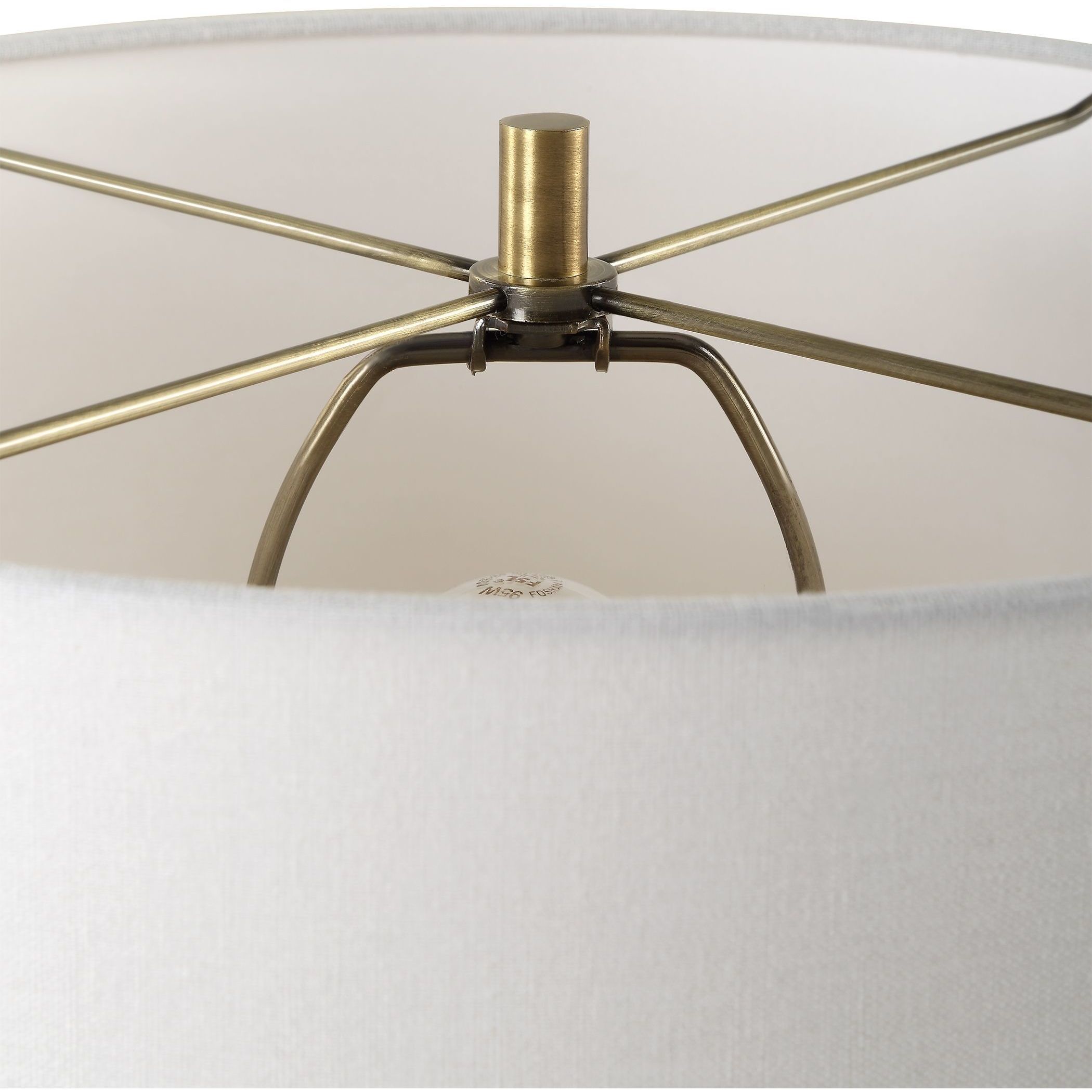 Forage 31.5 inch 100.00 watt Dark Stain Oak and Antique Brass Table Lamp Portable Light