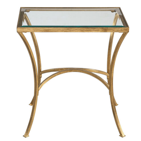 Alayna 24 X 22 inch Antiqued Gold Leaf End Table