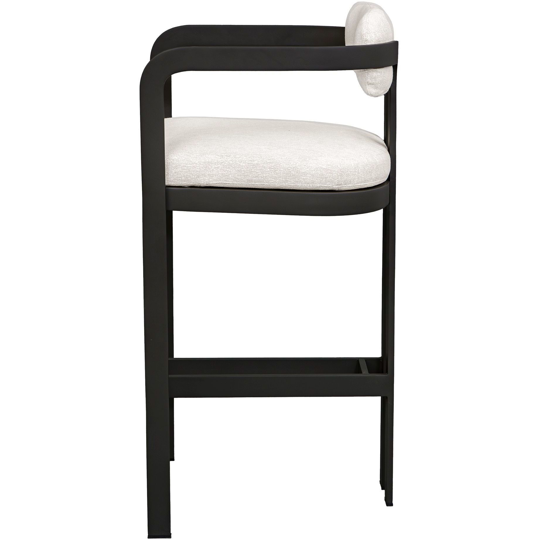 Kalmar 40.2 inch Java Black and Oyster White Outdoor Bar Stool
