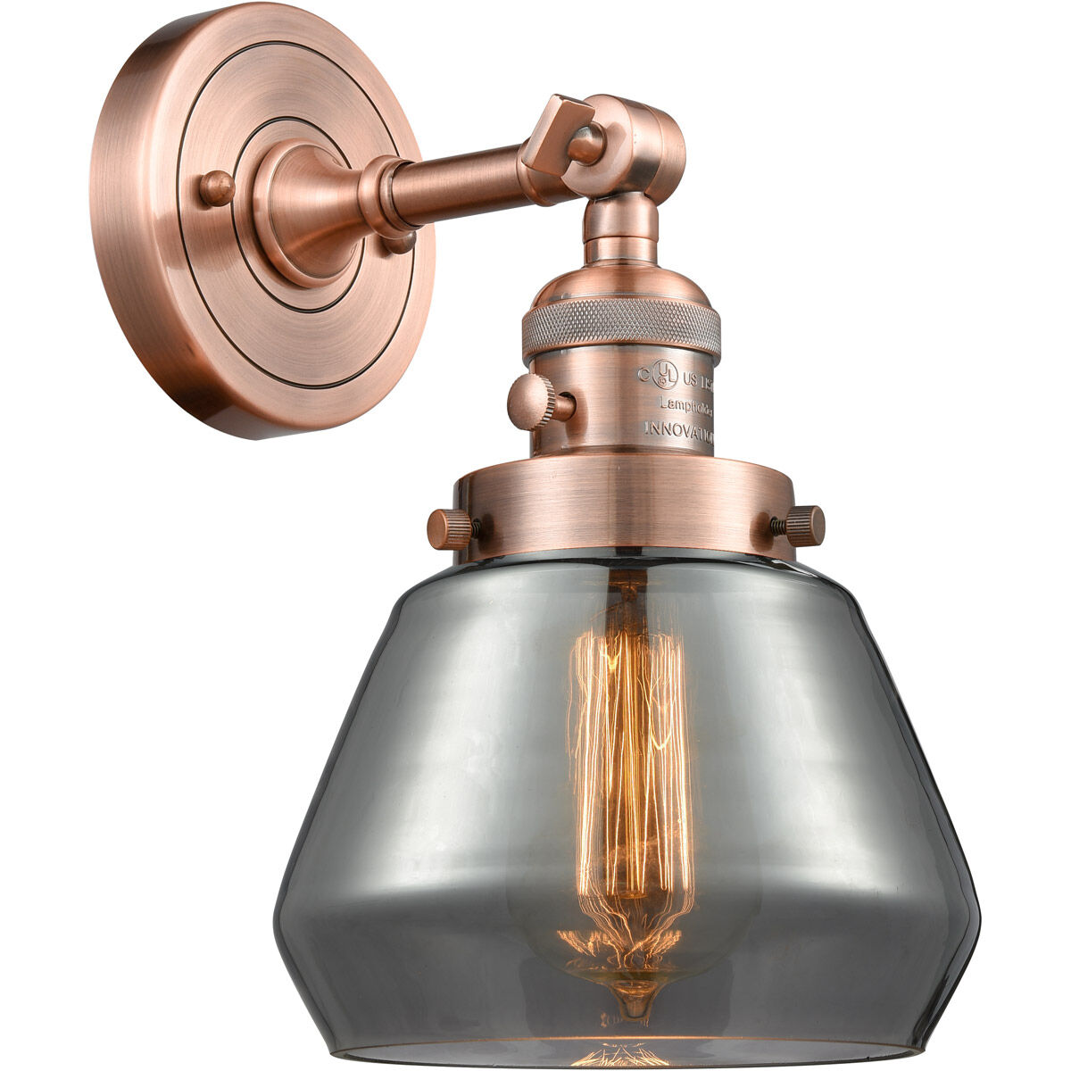 Franklin Restoration Fulton LED 7 inch Antique Copper Sconce Wall Light, Franklin Restoration