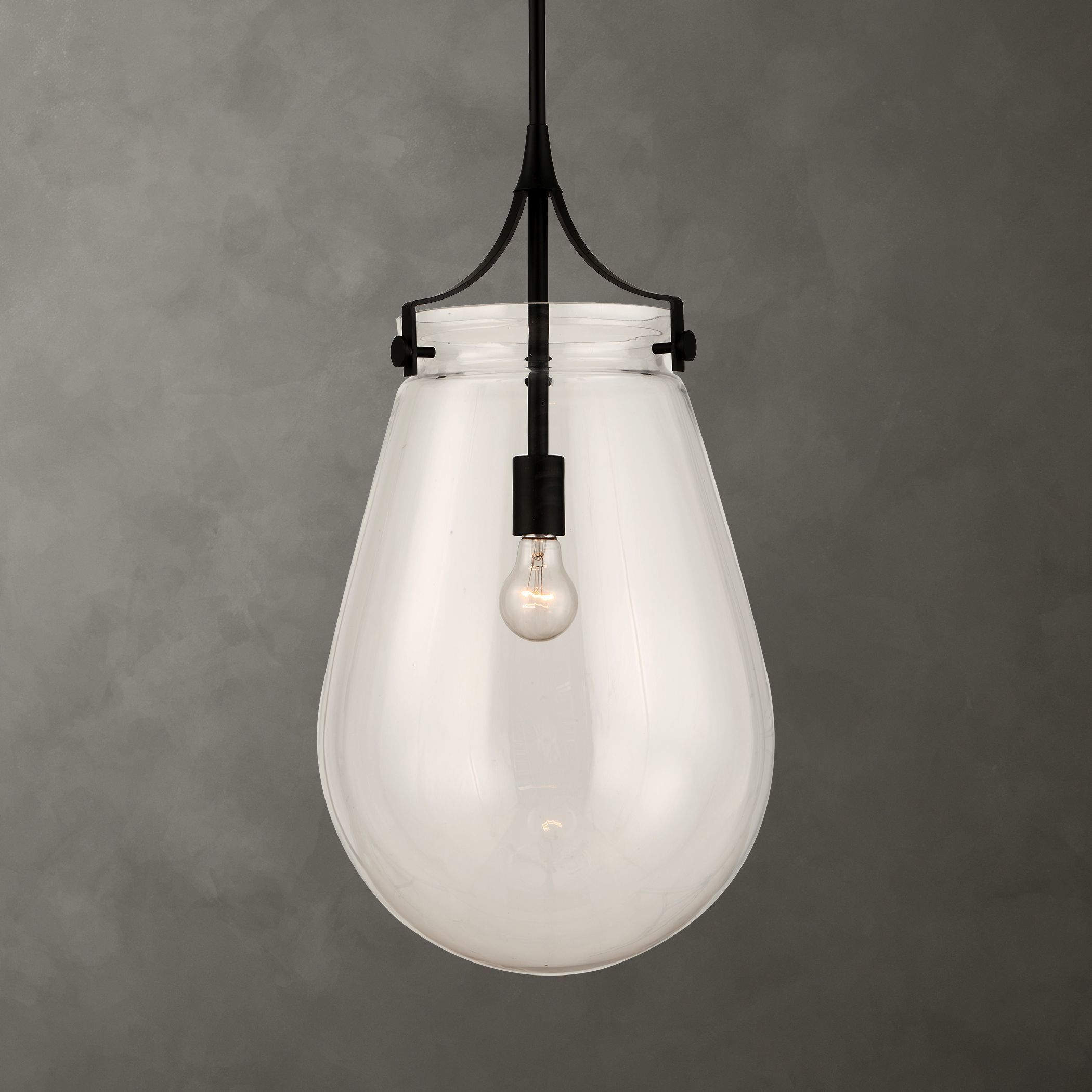 Dewdrop 1 Light 13.5 inch Matte Black Pendant Ceiling Light