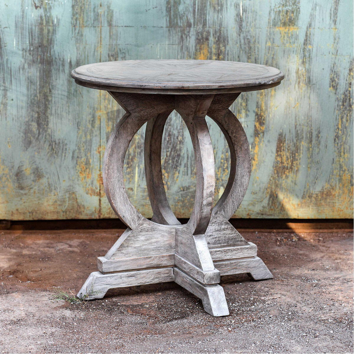 Maiva 26 X 24 inch Aged White Accent Table