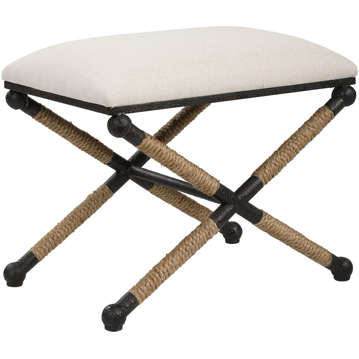 Firth Iron with Natural Fiber Rope and Neutral Oatmeal Bench