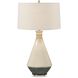 Banham 31 inch 150 watt Glossy Beige Glaze and Antique Brass Table Lamp Portable Light