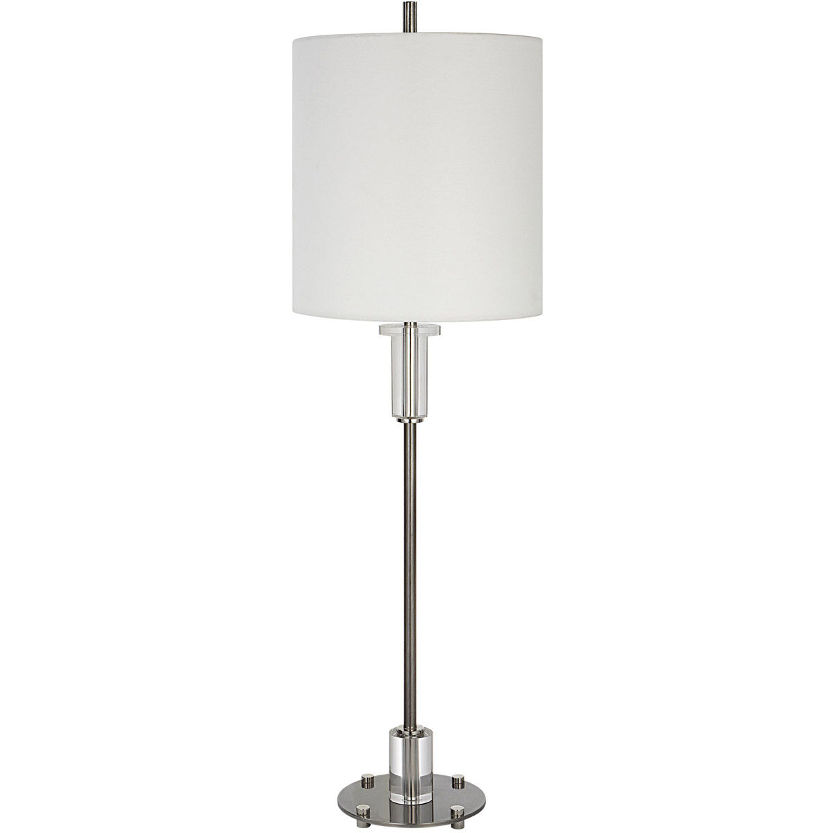 Aurelia 37 inch 150.00 watt Polished Nickel and Crystal Buffet Lamp Portable Light