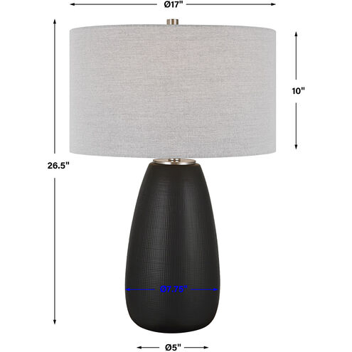 Twilight 27 inch 150.00 watt Satin Black Glaze and Brushed Nickel Table Lamp Portable Light