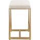 Midas 26 inch Textured Antique Gold and Driftwood Toned Polyester Counter Stool