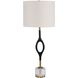 Maryam 30.25 inch 7 watt Black and Antique Brass and Crystal Cordless Buffet Lamp Portable Light