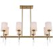 Awyr 8 Light 43.5 inch Warm Brass Linear Chandelier Ceiling Light