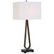 Galloway 30.75 inch 150 watt Dark Bronze and Black Marble Table Lamp Portable Light