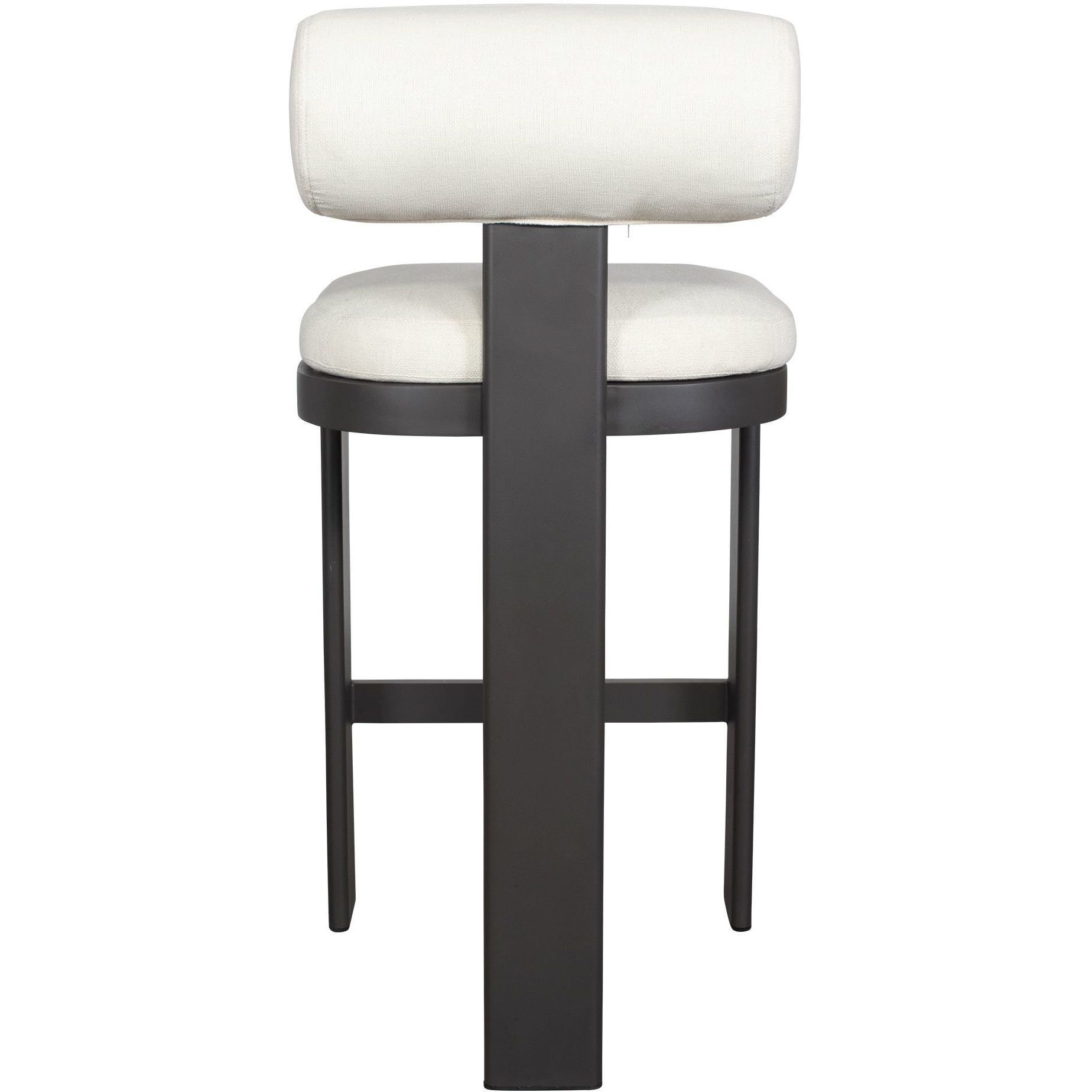 Bolster Back 42.5 inch Java Black and Oyster White Outdoor Bar Stool