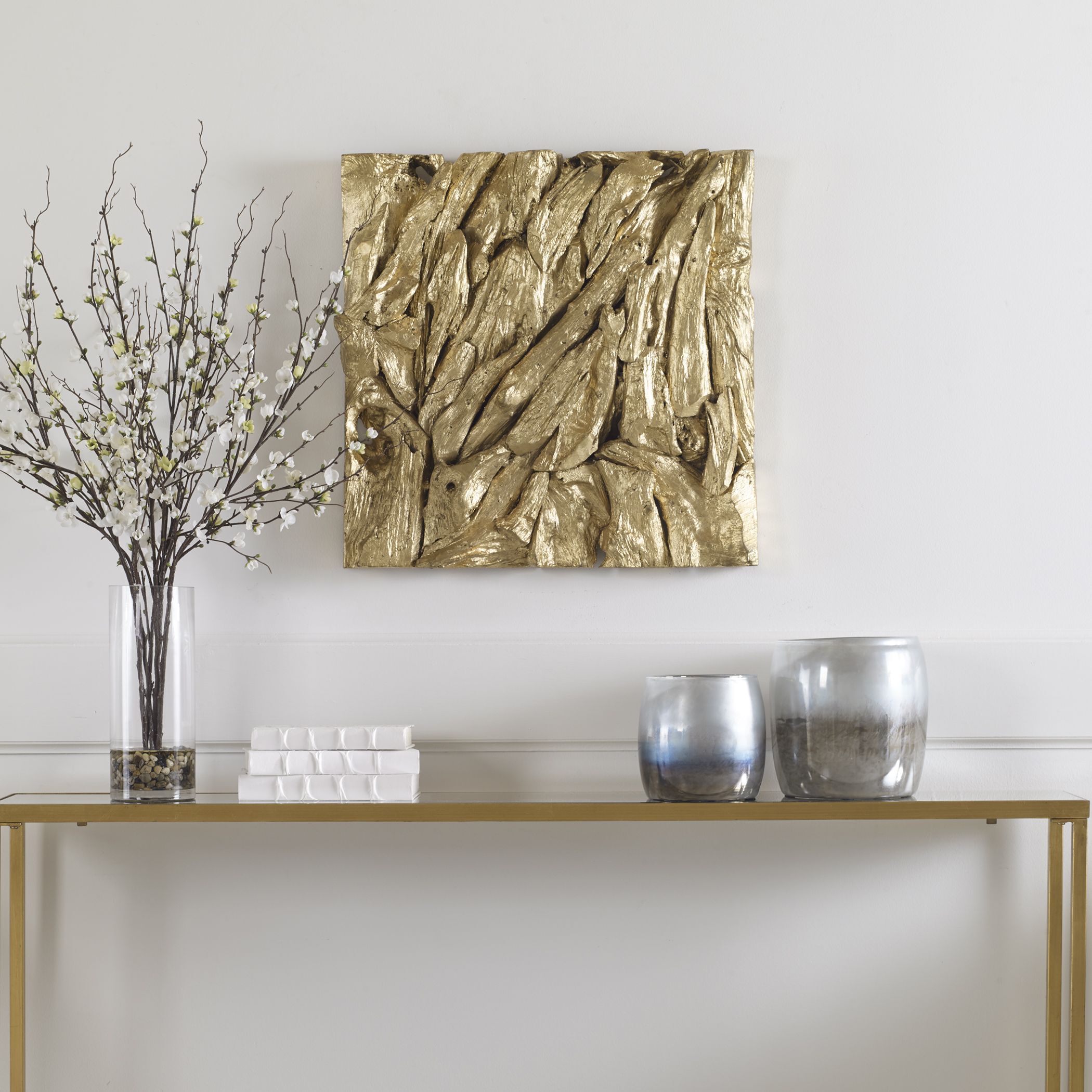 Rio Gold Leaf Wood Wall Decor