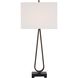 Galloway 30.75 inch 150 watt Dark Bronze and Black Marble Table Lamp Portable Light