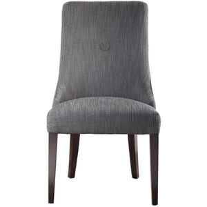 Patamon Charcoal Gray and Dark Walnut Armless Chairs, Set of 2