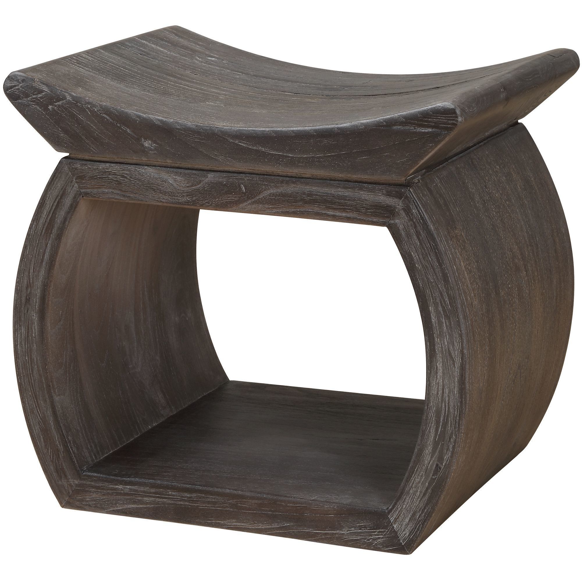 Connor 17 inch Reclaimed Elm Wood and Walnut Accent Stool