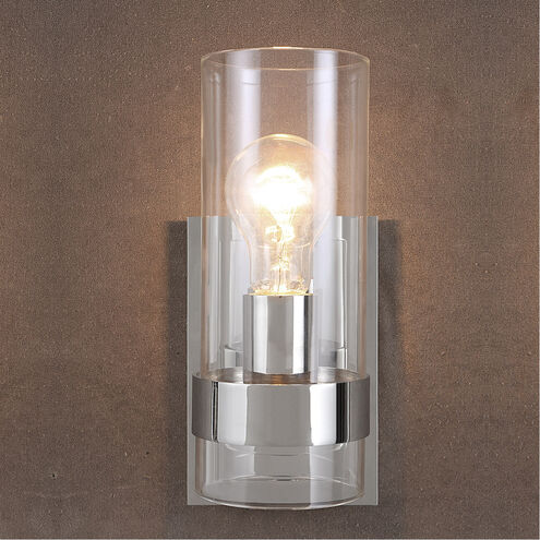 Cardiff 1 Light 5 inch Polished Nickel Cylinder Sconce Wall Light