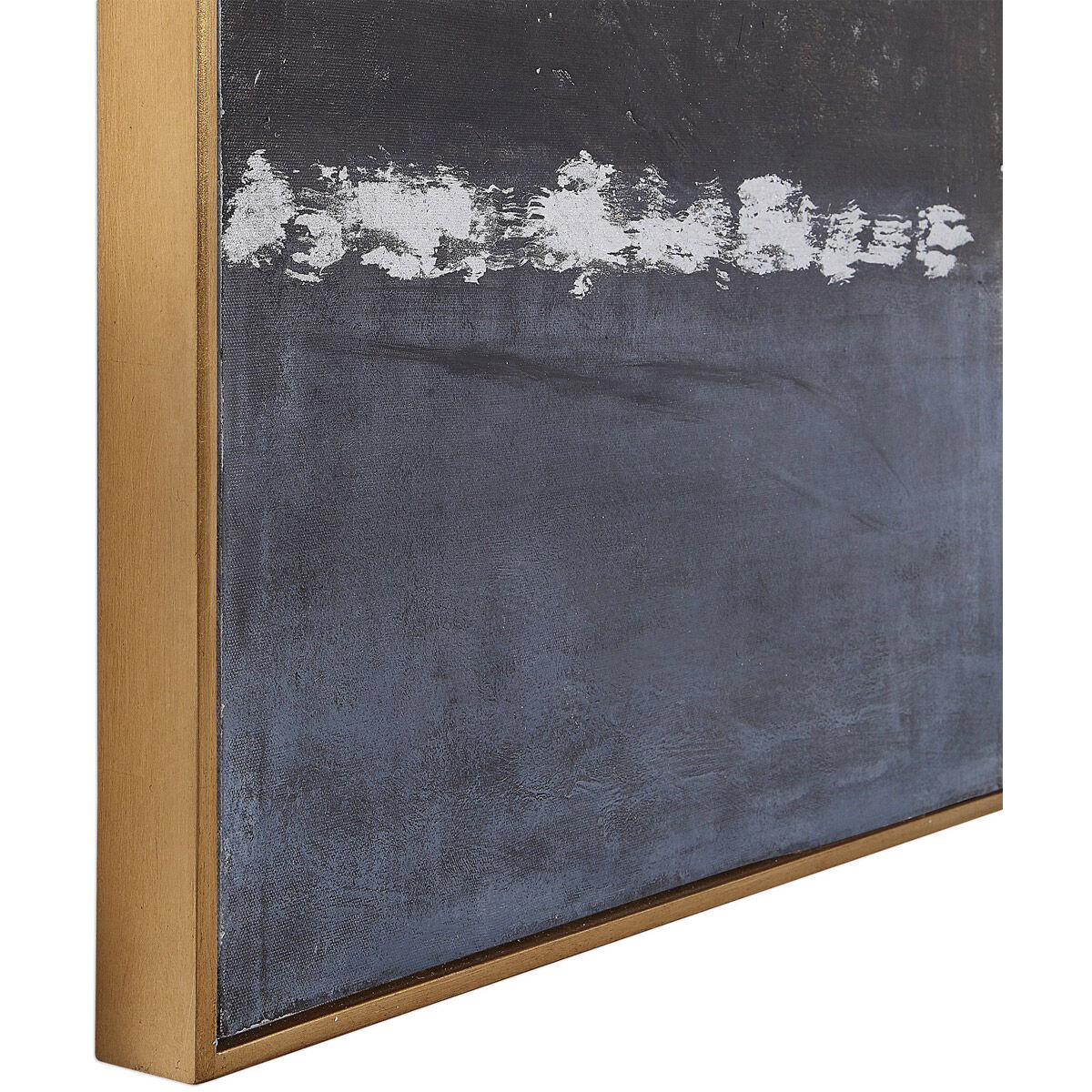 Winter Sea Scape 73 X 21 inch Hand Painted Canvas, Abstract Art