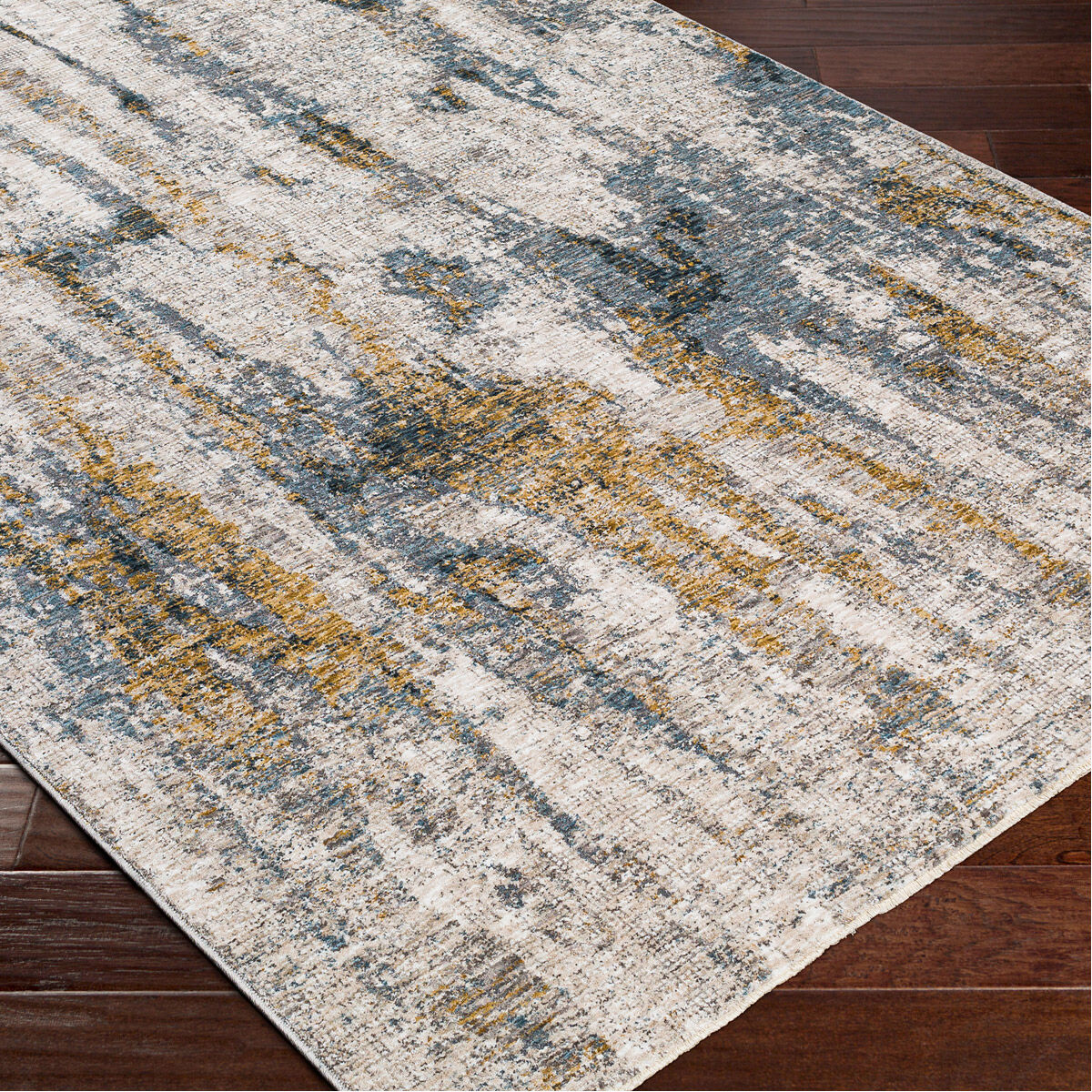 Ladoga 146 X 108 inch Light Beige/Cream/Denim Blue/Gray Rug, 9ft x 12ft