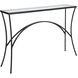 Alayna 48 inch Satin Black and Clear Glass Console Table