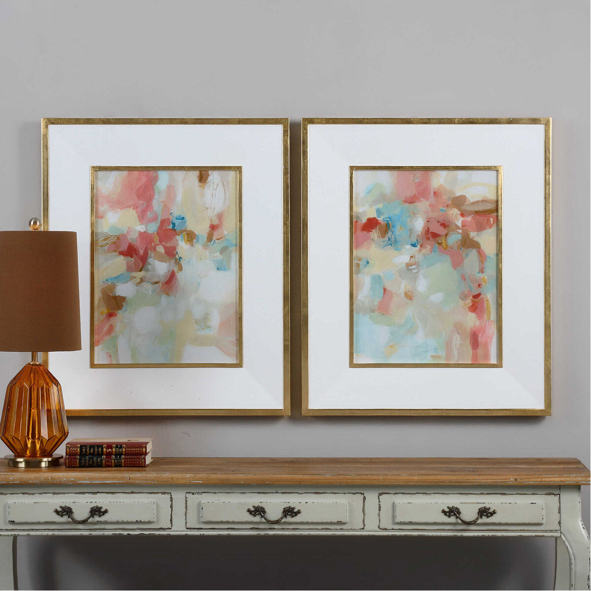 A Touch Of Blush And Rosewood Fences Pastel Abstract Wall Art