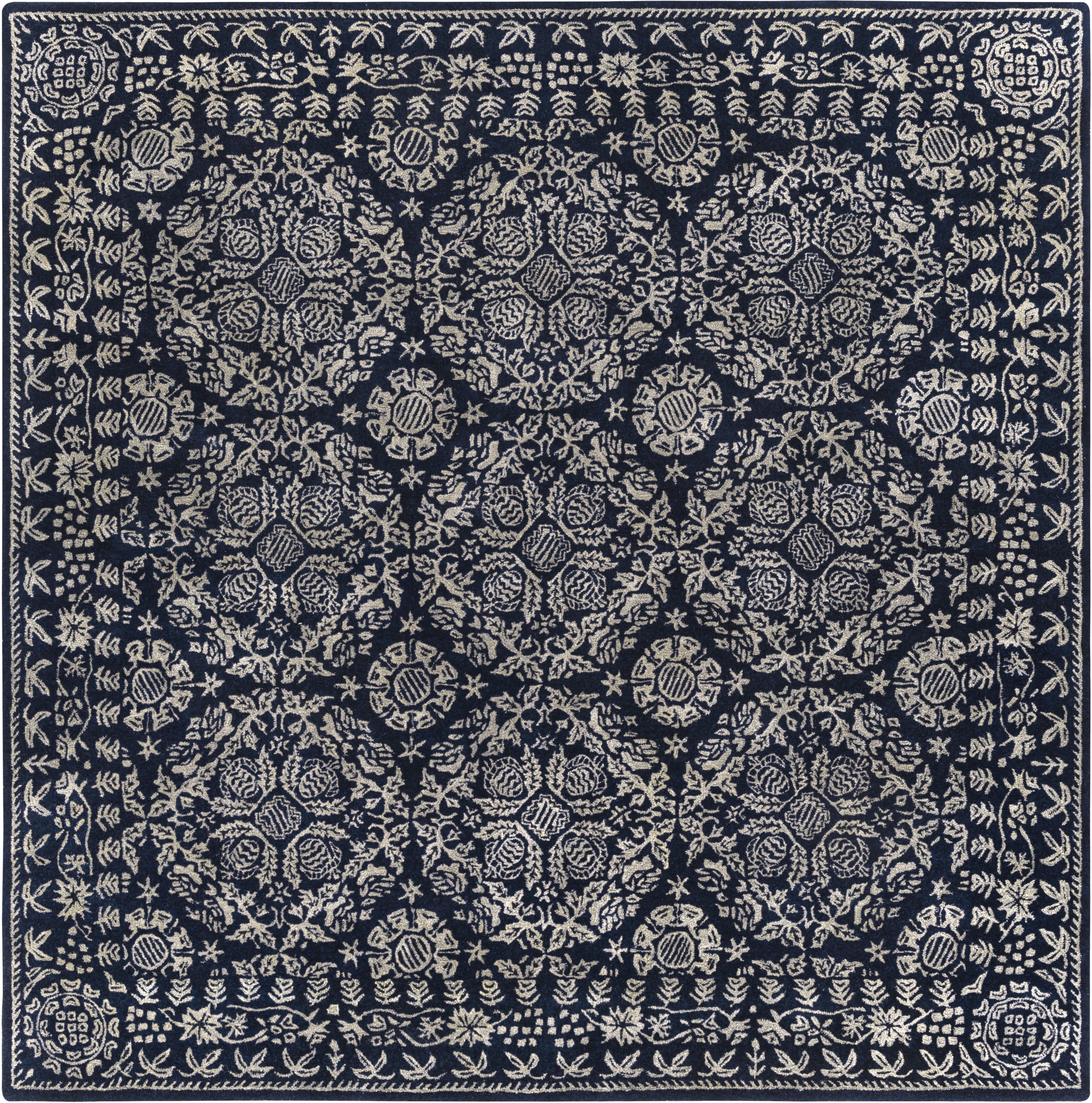 Hendrick 96 X 96 inch Dark Blue Rug, Square