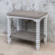 Calypso 27 X 26 inch Distressed Aged White and French Gray Side Table