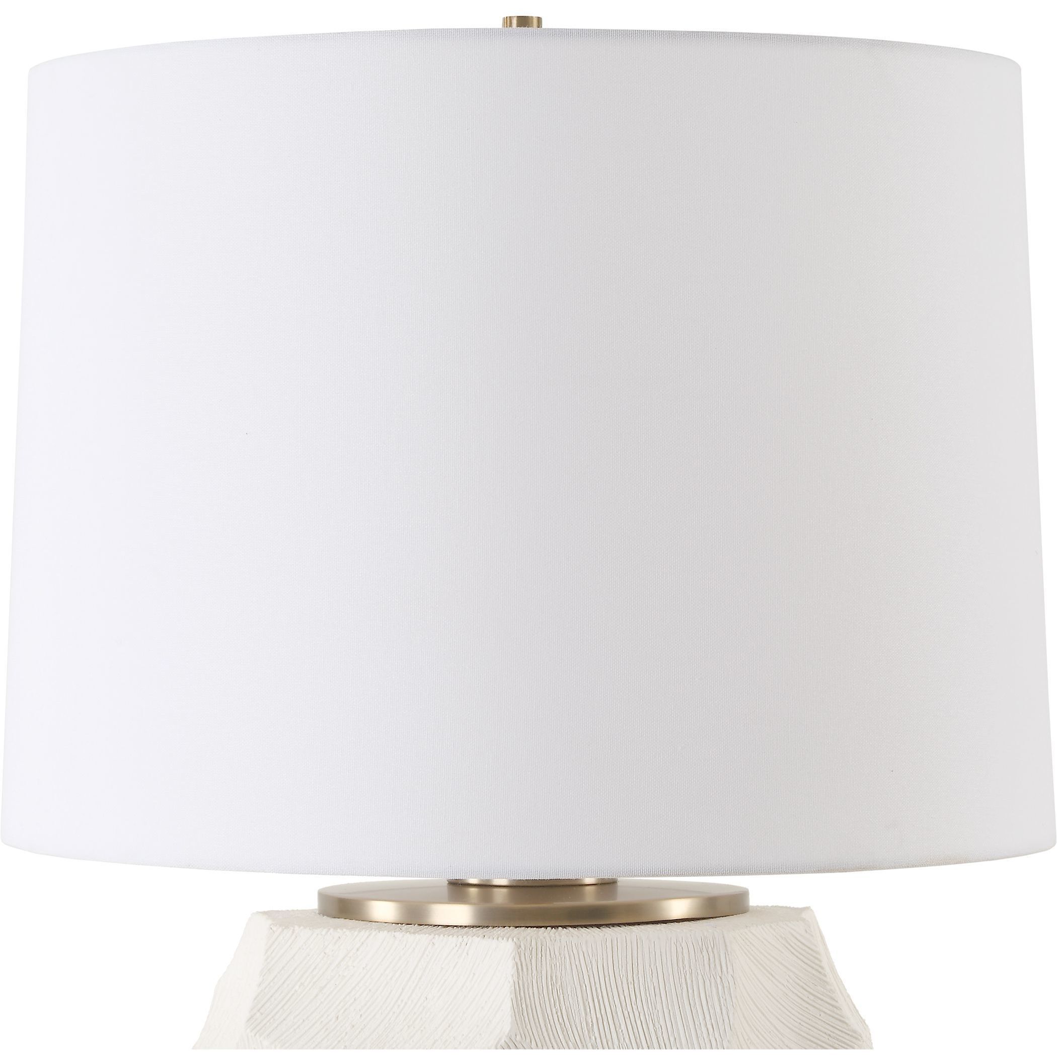 On Edge 28 inch 150.00 watt Chalk White Glaze and Antique Brass Table Lamp Portable Light