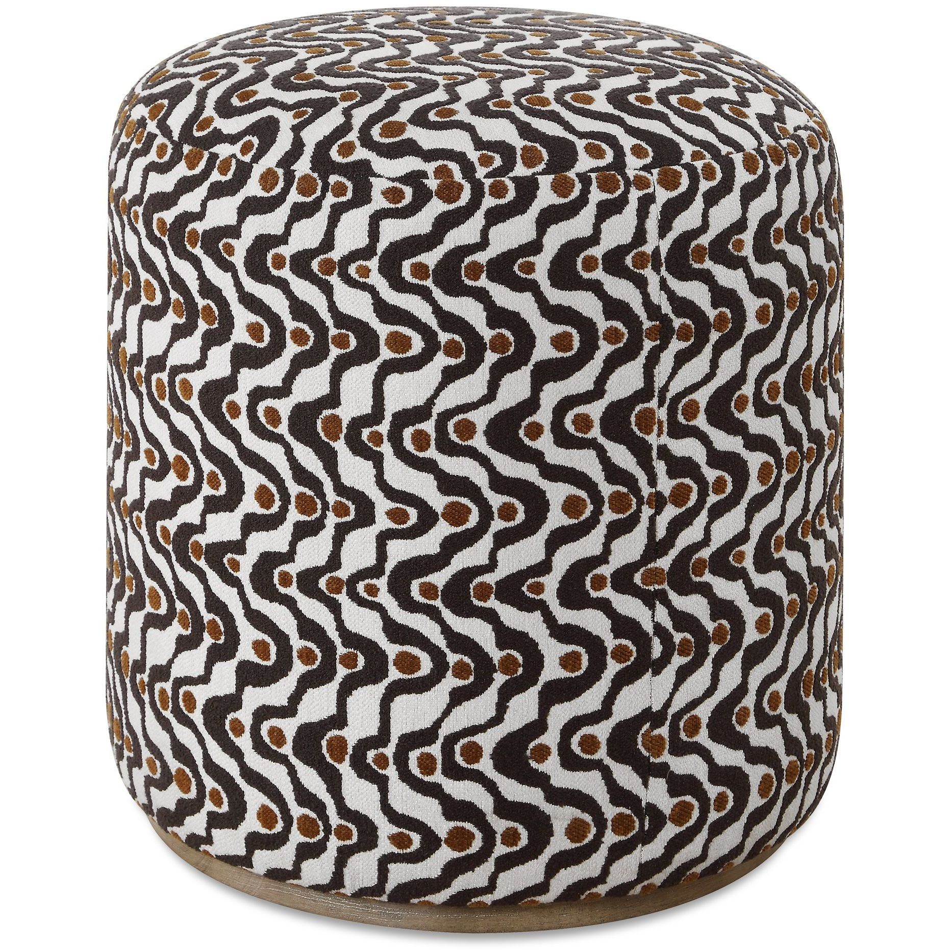 Cas 18 inch Espresso and Rust and Natural Ceruse Ottoman