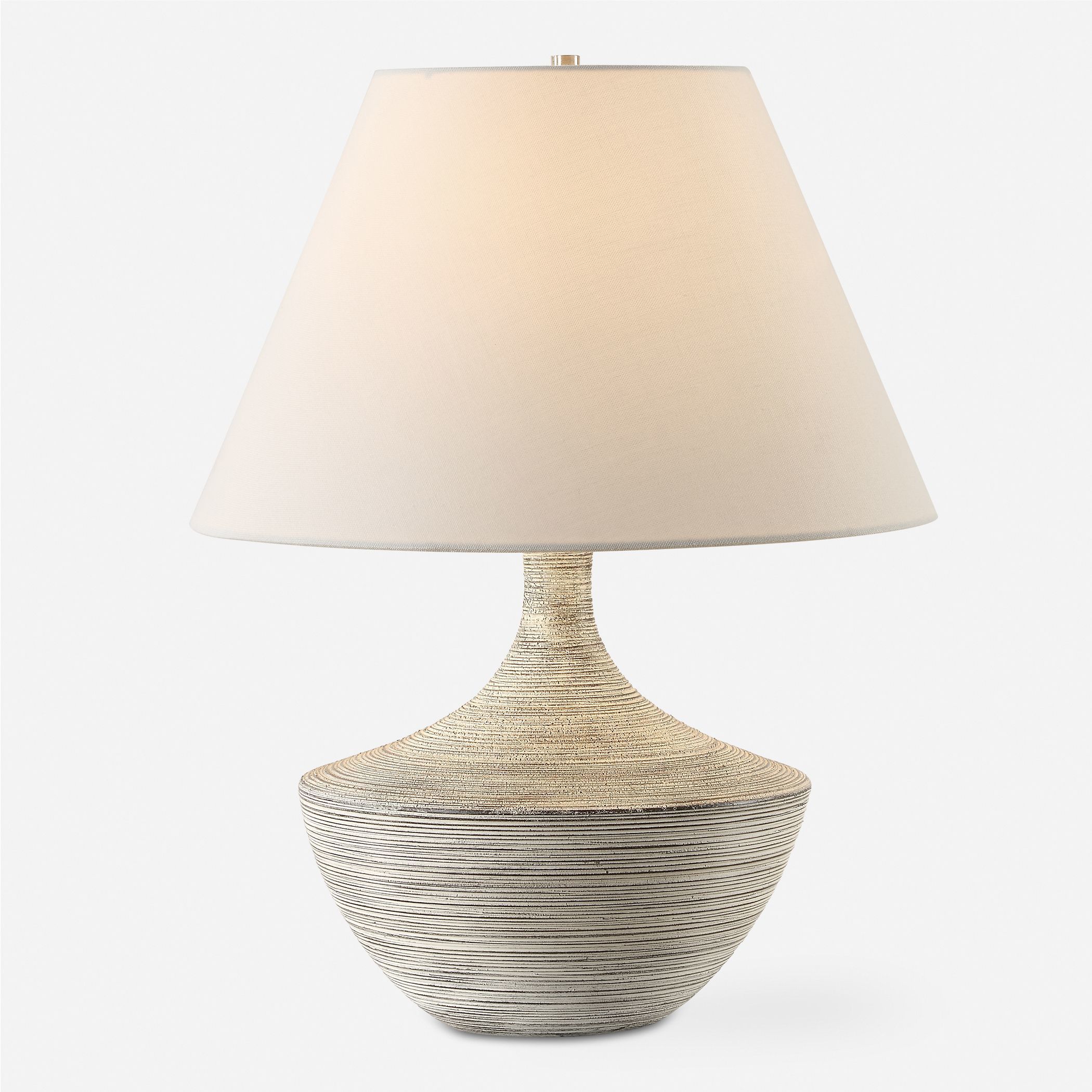 Carafe 20.5 inch 150.00 watt Charcoal Ceramic with Stone Ivory and Brushed Nickel Table Lamp Portable Light