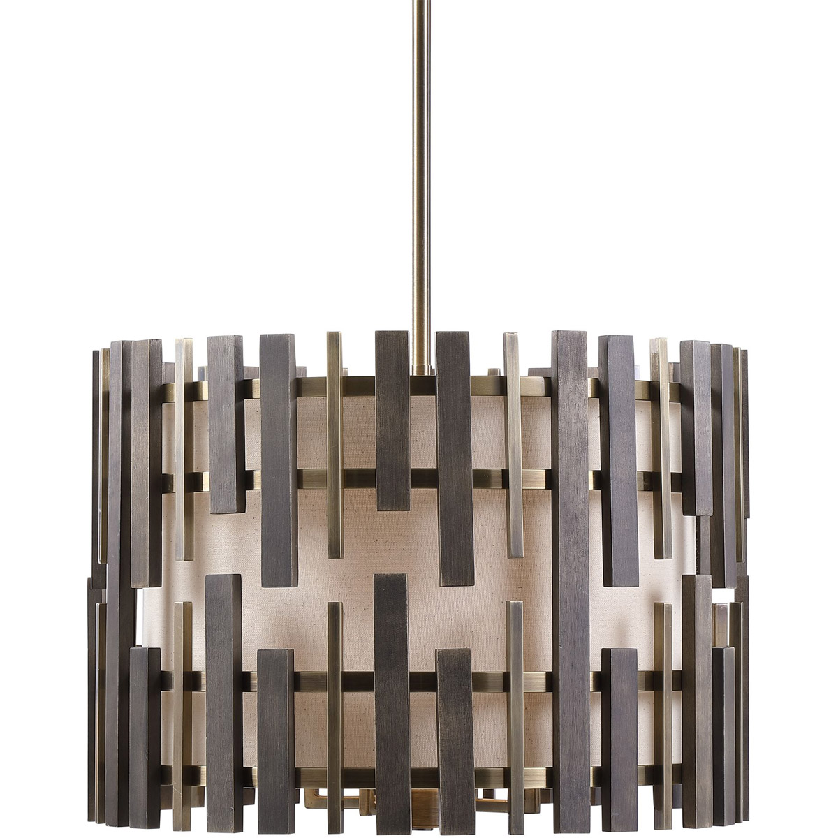 Myers 4 Light 21 inch Antique Brass Drum Pendant Ceiling Light