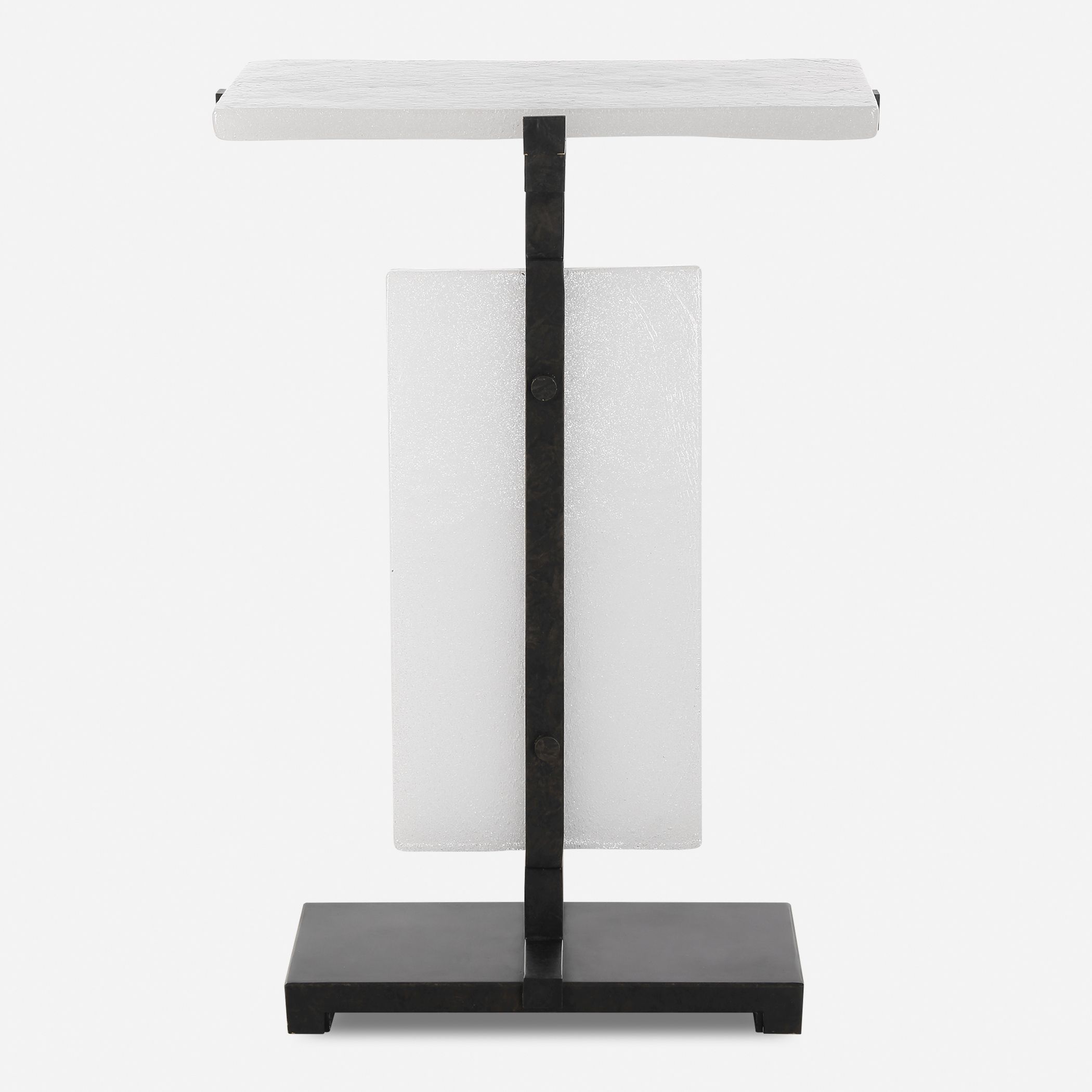 Elements Bubble 24 X 16.5 inch Aged Bronze and Bubble Glass Accent Table