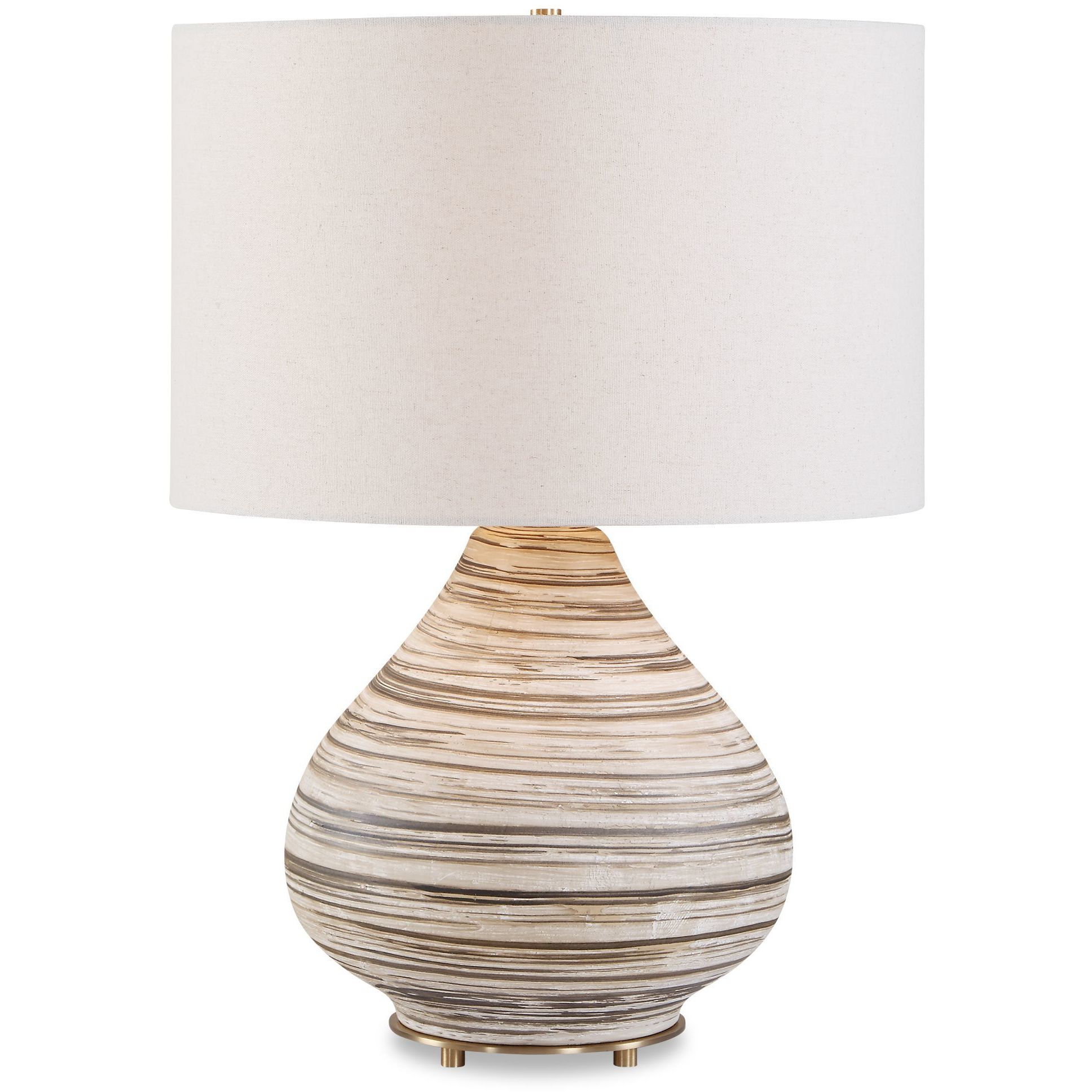 Azura 21 inch 150 watt Ivory and Antique Brass Table Lamp Portable Light