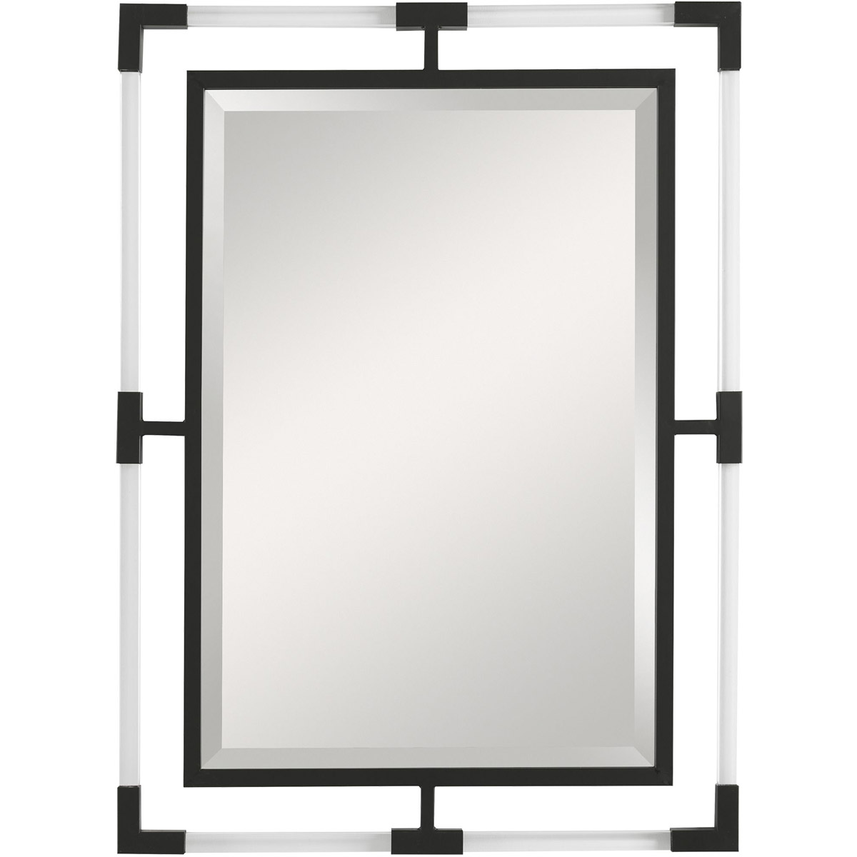 Balkan 38 X 28 inch Black Wall Mirror