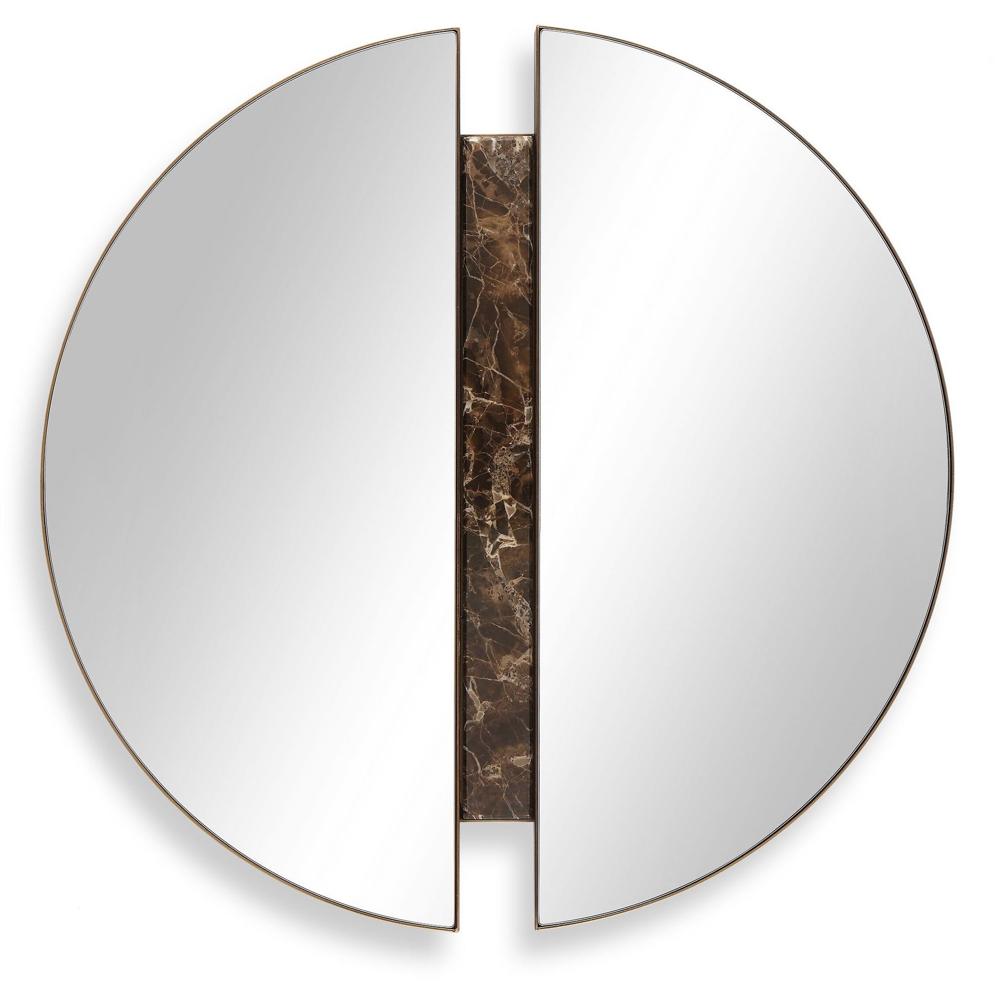Hanover 23.88 X 23.88 inch Dark Bronze and Brown Marble Mirror