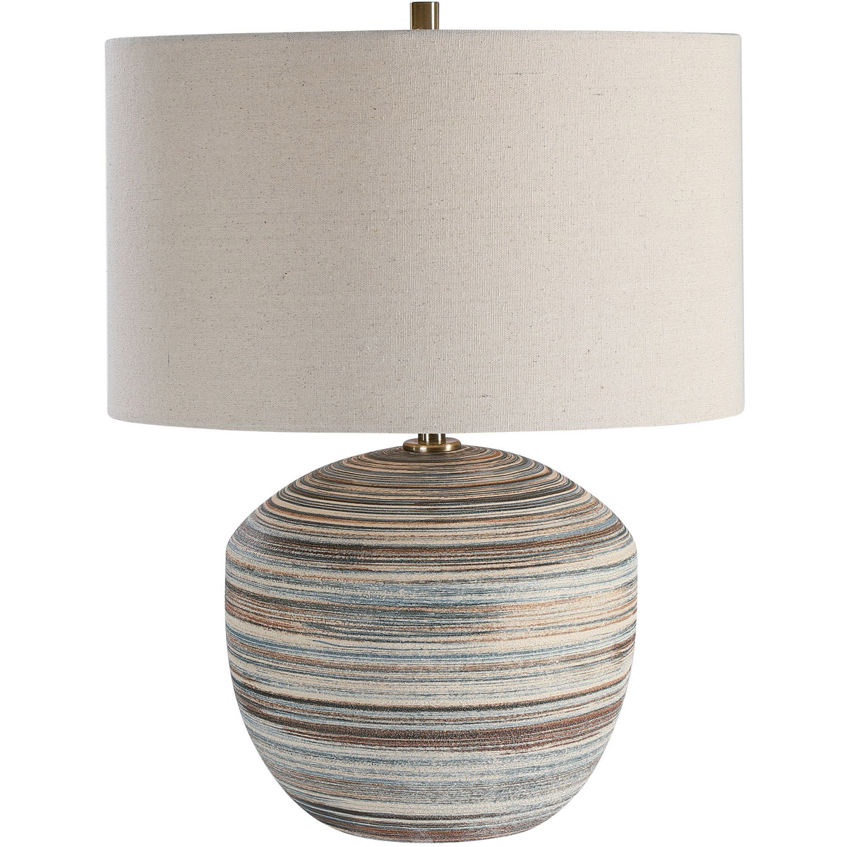 Prospect 22 inch 150 watt Brown/Taupe/Cream/Blue Ceramic Accent Lamp Portable Light