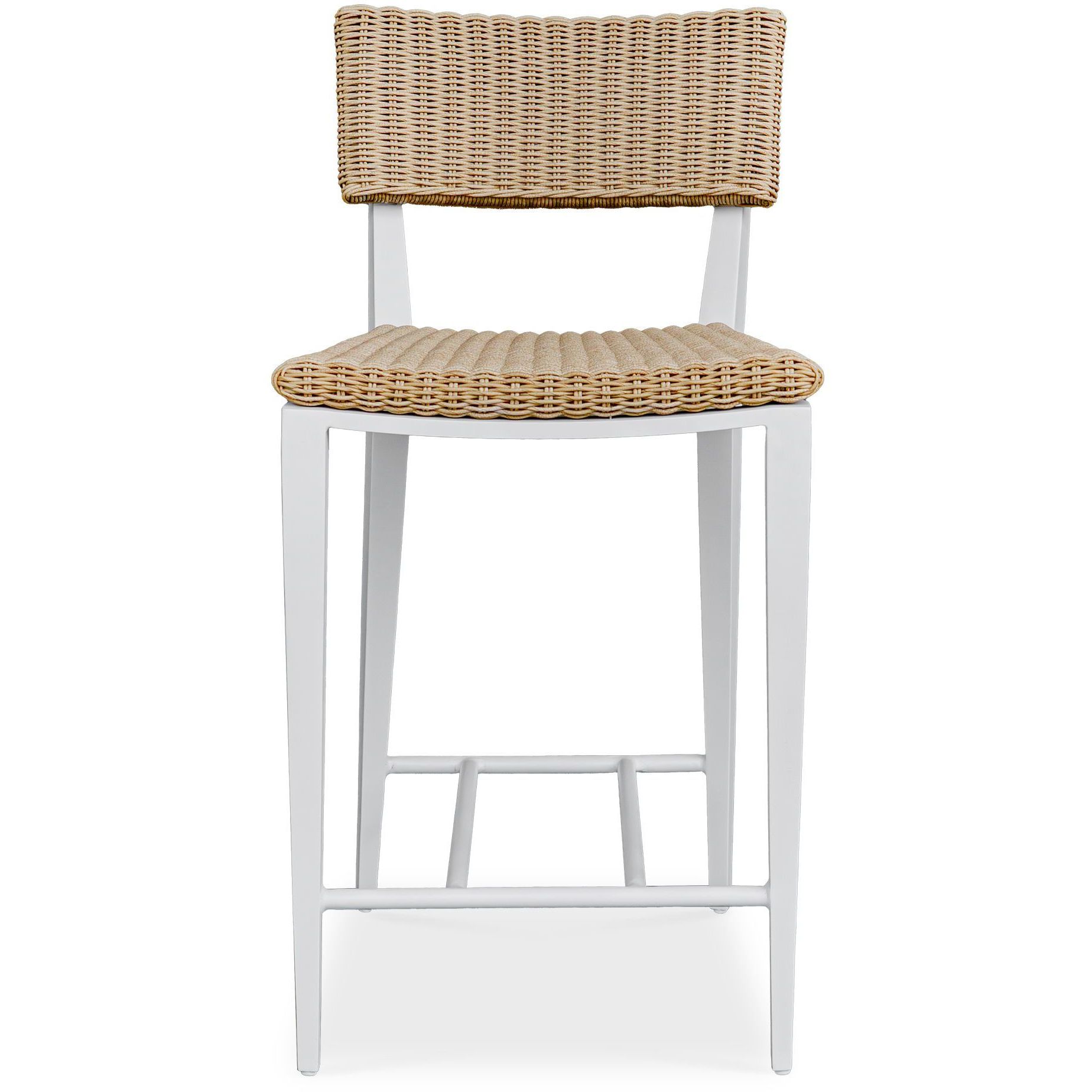 Calbas 38.1 inch White and Honey Outdoor Counter Stool