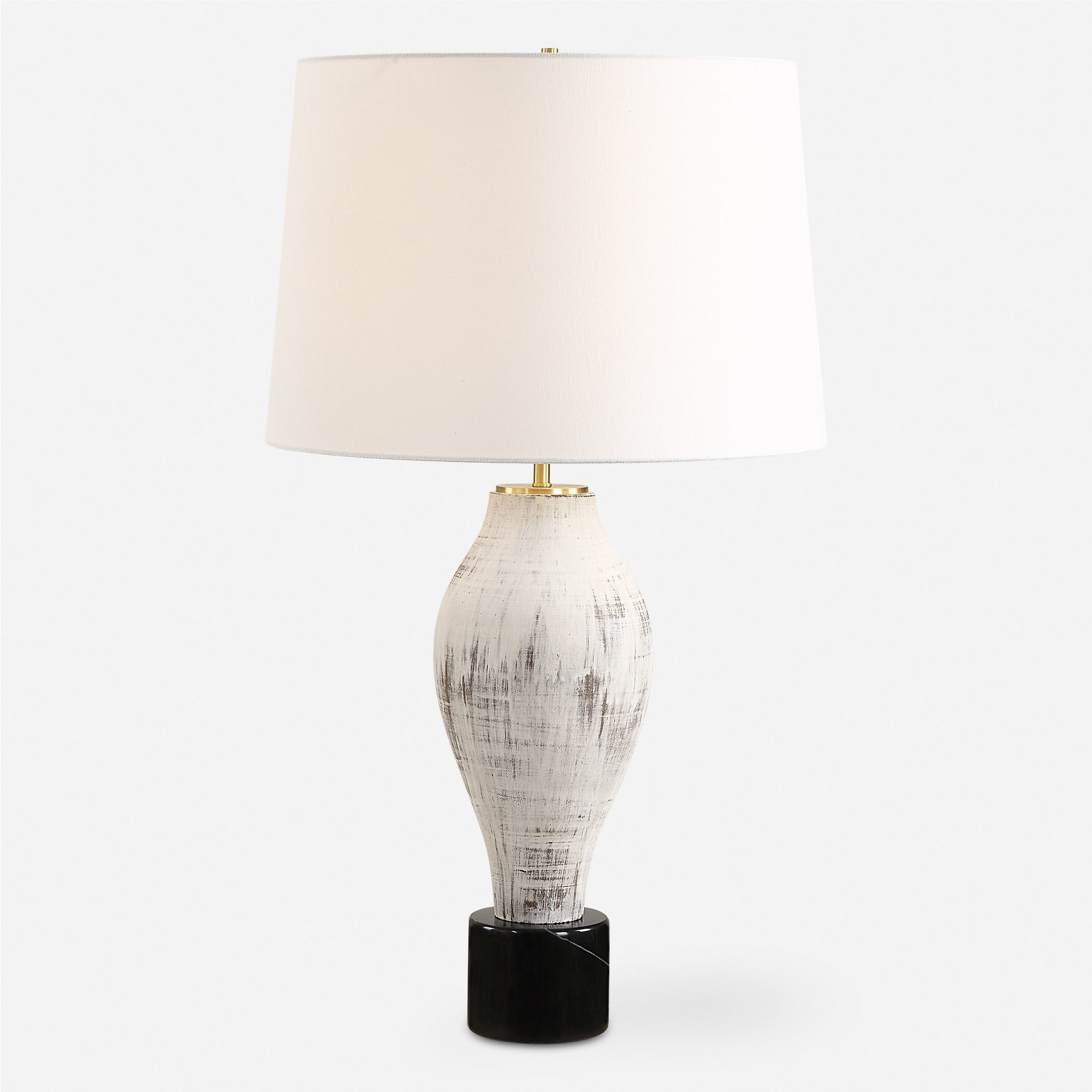 Magdaline 29.5 inch 150.00 watt Distressed Porcelain with Black Marble and Plated Brass Table Lamp Portable Light