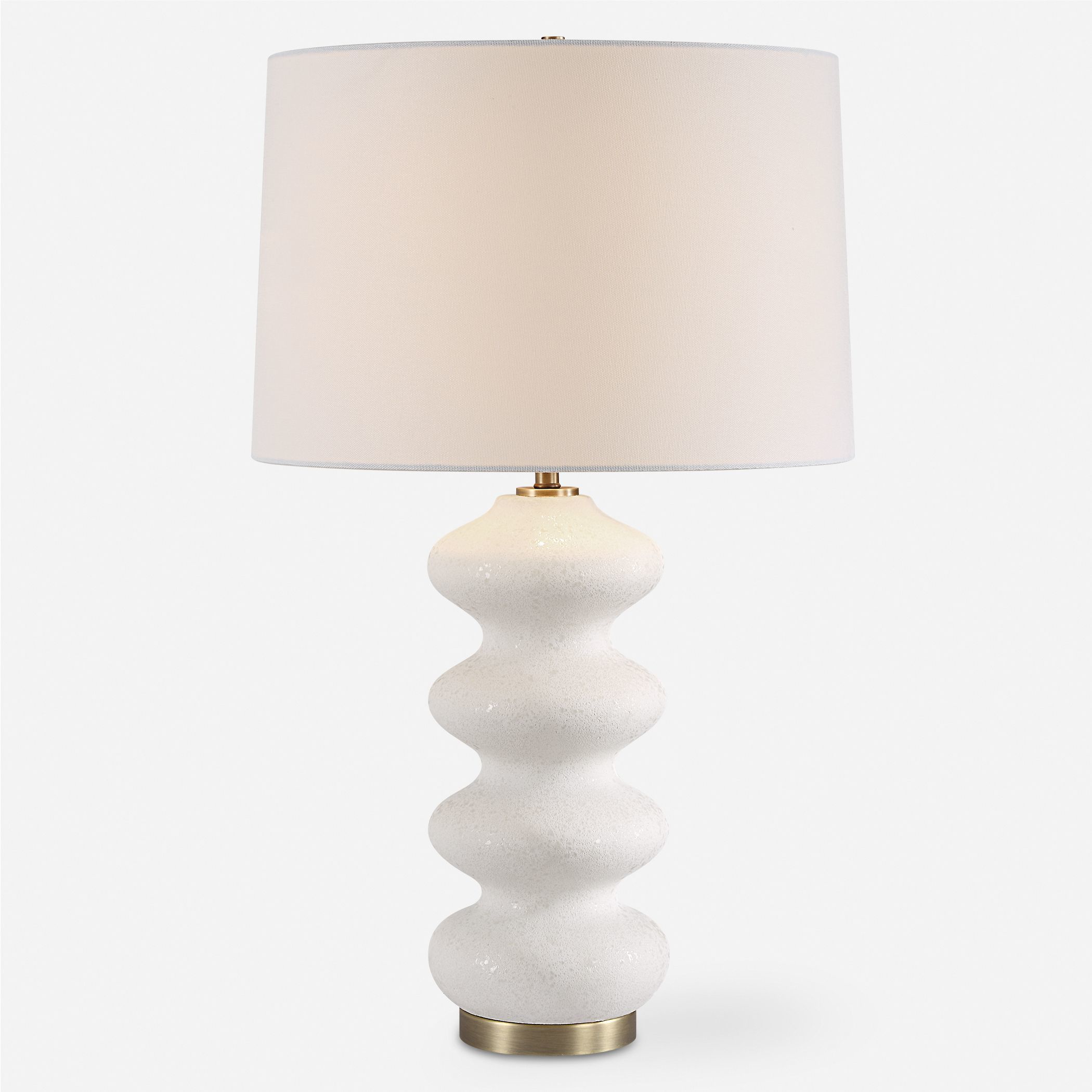 Liora 26.25 inch 150.00 watt White Glaze and Brushed Antique Brass Table Lamp Portable Light