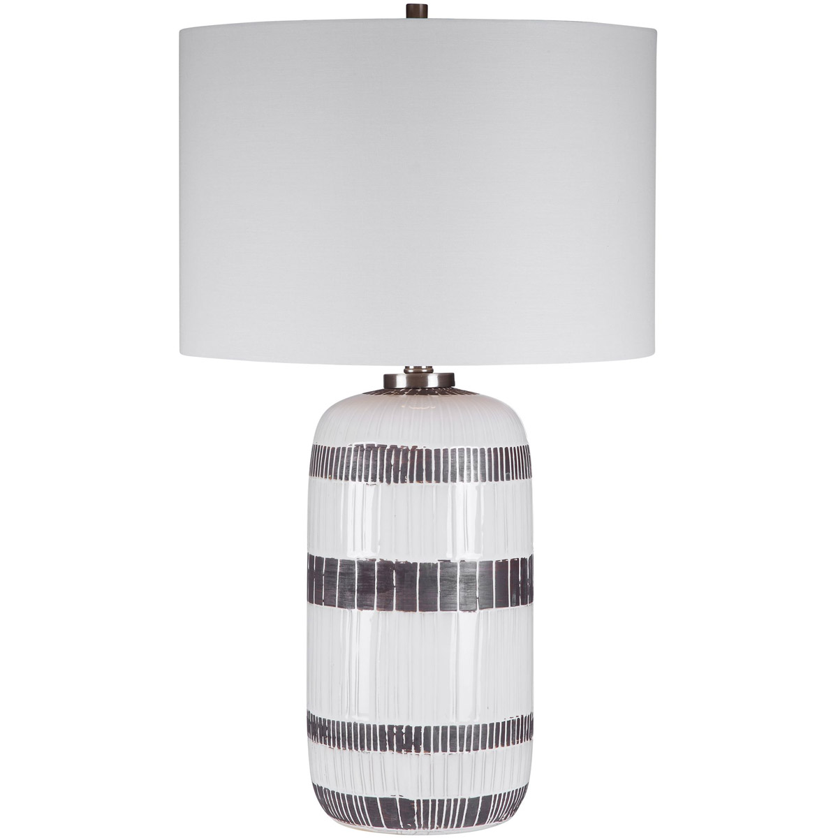 Granger 29 inch 150 watt Aged White and Dark Chocolate Brown Table Lamp Portable Light