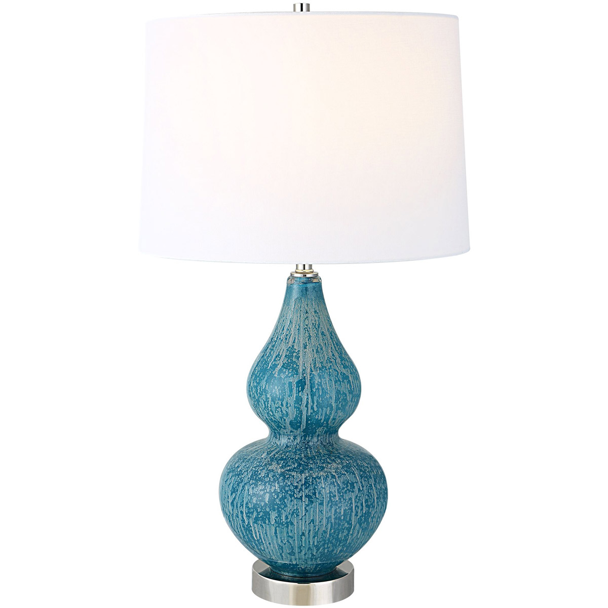 Avalon 27 inch 150.00 watt Light Blue and Turquoise with Polished Nickel Table Lamp Portable Light