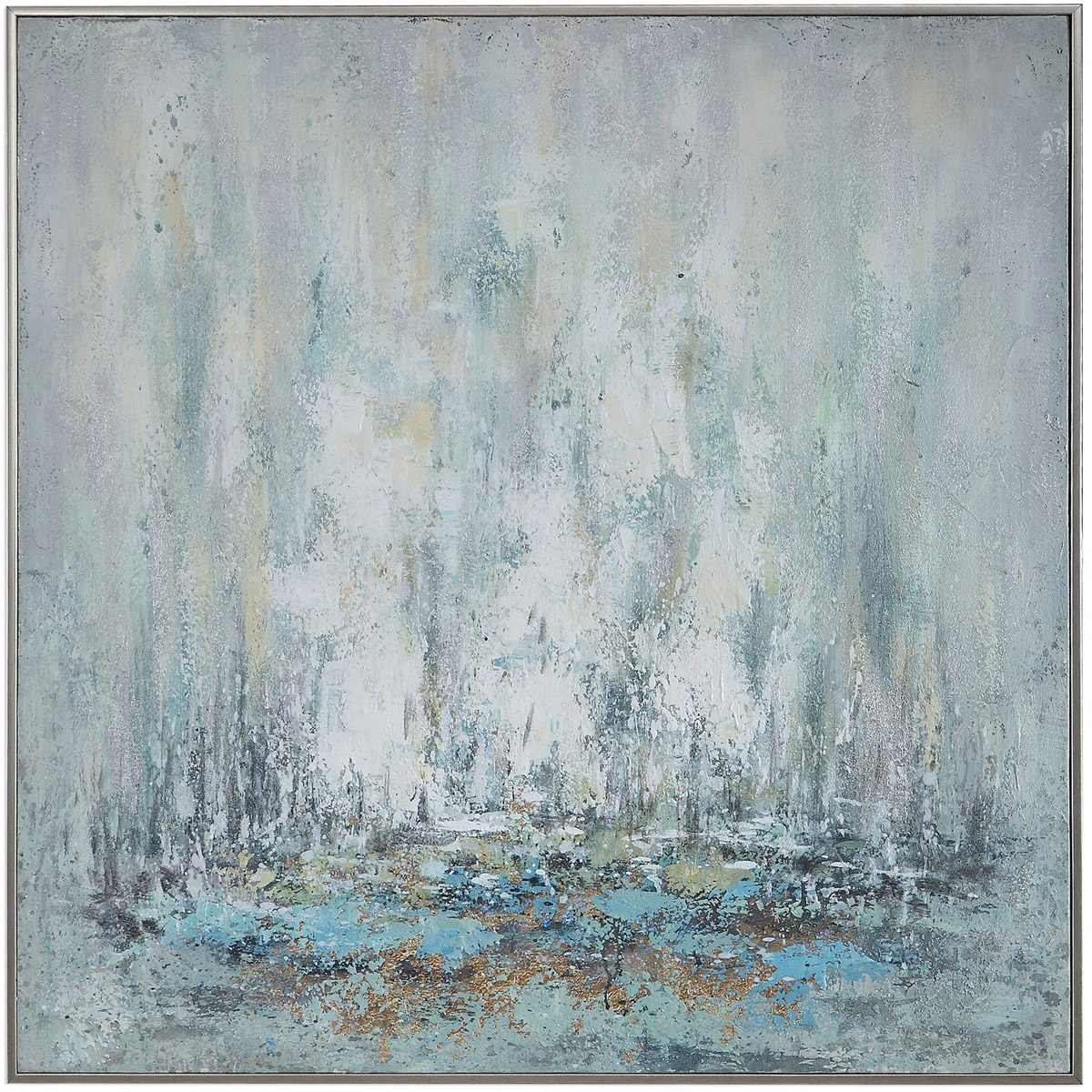 Ghost Ship 37 X 37 inch Hand Painted Canvas, Abstract Art