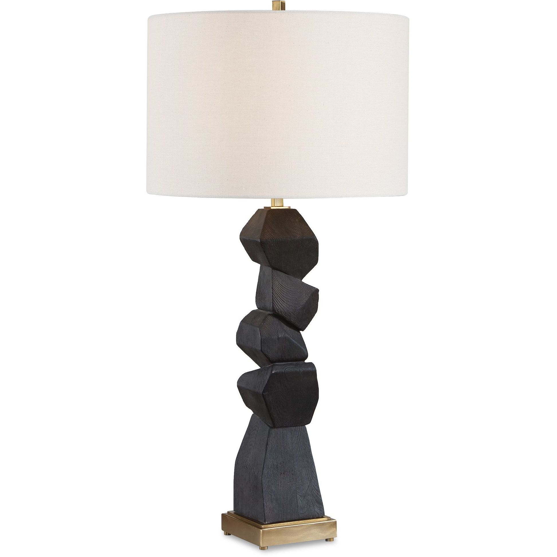 Demelo 31 inch 150 watt Walnut and Antique Brass Table Lamp Portable Light
